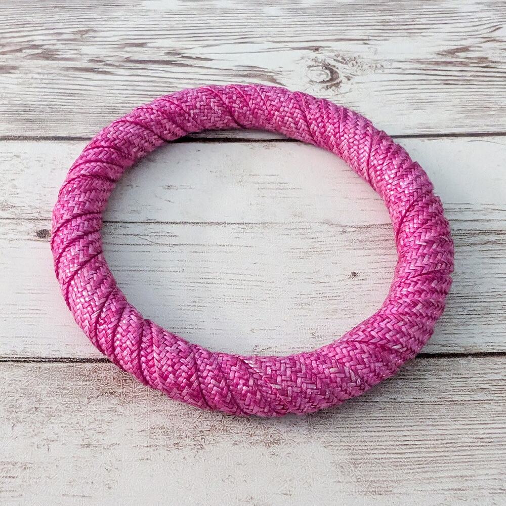 Vintage Bracelet Pink Cord? Wrapped Statement Bangle